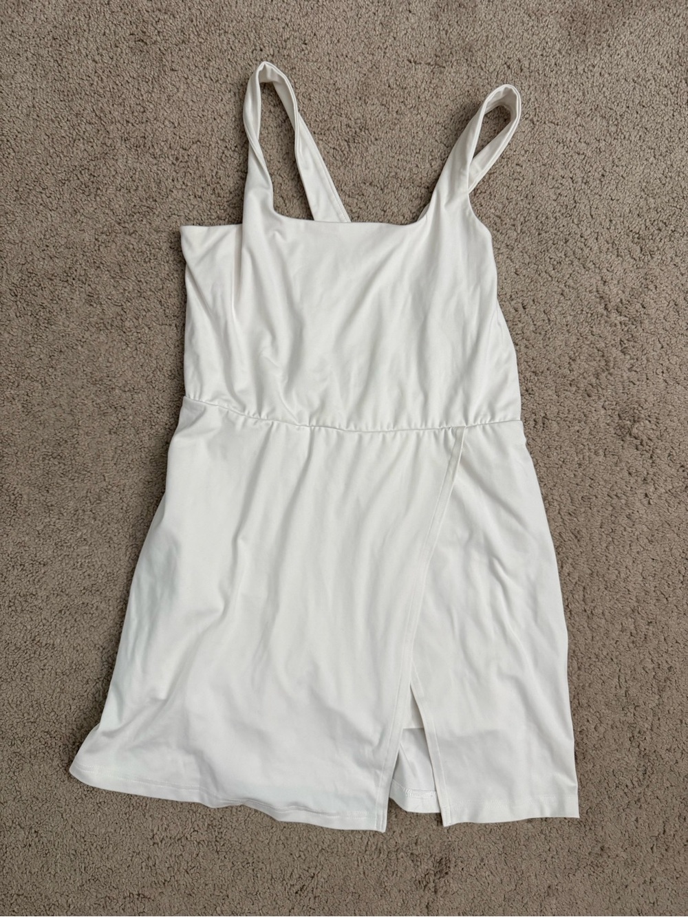 All in Motion White Sleeveless Square-Neck Athletic Dress